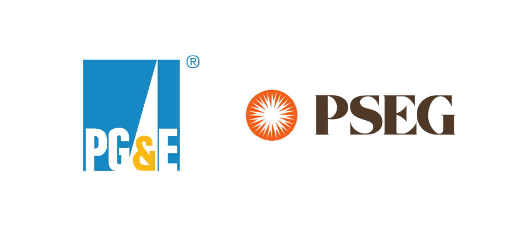 PG&E logo and the PSEG logo
