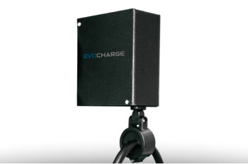 EvoCharge’s cable retractor, which keeps charging cables supported overhead and out of the way.