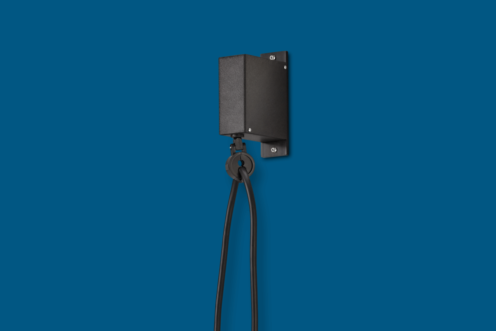 EvoCharge’s cable retractor, which keeps charging cables supported overhead and out of the way.