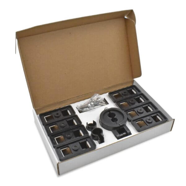 An open box displaying the cable clip kit.